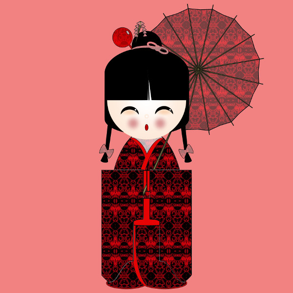 Kokeshi (Création et conception graphique de Didier Desmet) [Artiste Infirme Moteur Cérébral] [Infirmité Motrice Cérébrale] [IMC] [Paralysie Cérébrale] [Cerebral Palsy] [Handicap] [Kawaii]