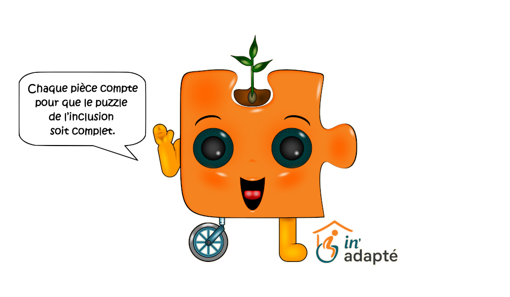 Puzz', la mascotte de l’association In’adapté - « Chaque pièce compte pour que le puzzle de l’inclusion soit complet. » (2025, création de Didier Desmet)